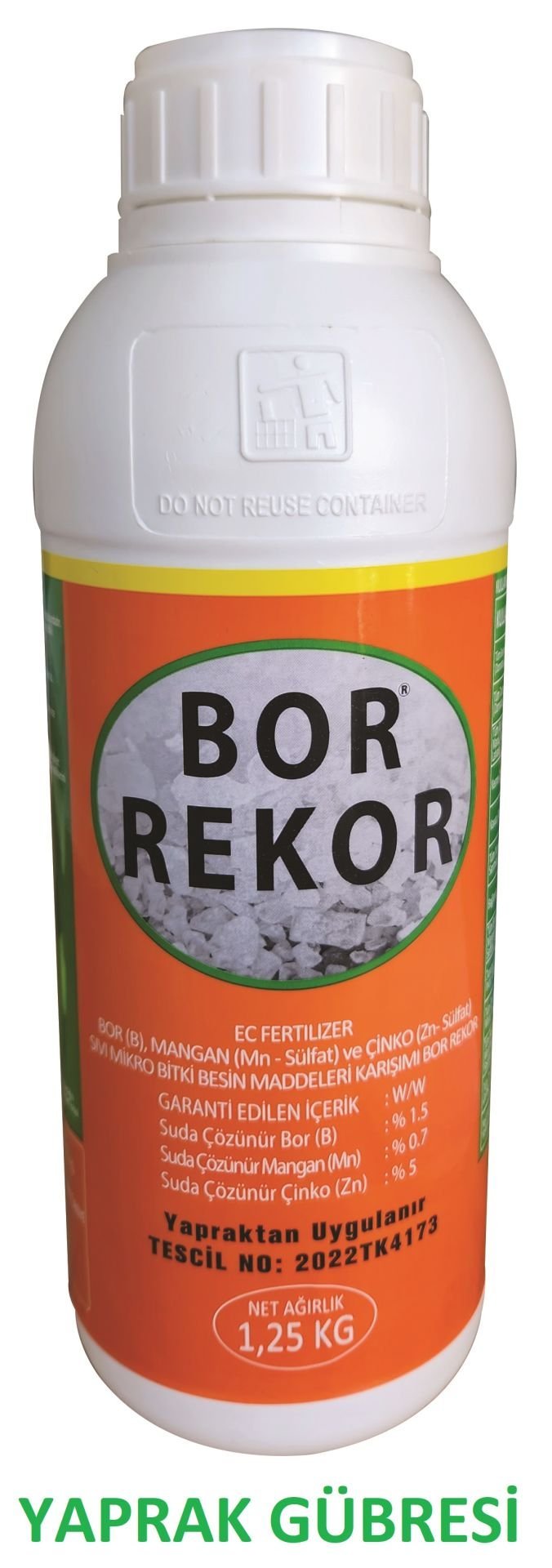 1,25 Kg BOR REKOR  Ec Fertılızer Bor  Mangan Çinko Sıvı Mikro Bitki Besin Maddeleri Karışımı Sıvı Yaprak Gübresi
